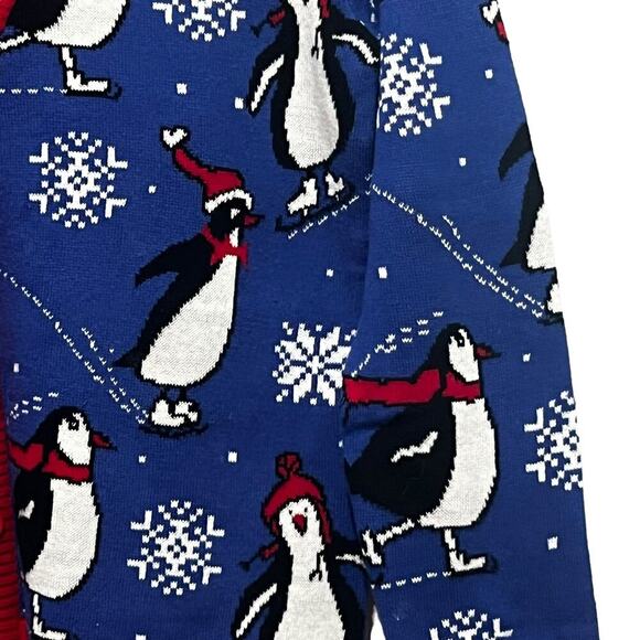 NY Laundry Holiday Classics Penguin Sequined Bow Tie Ugly Christmas Sweater - Picture 5 of 7